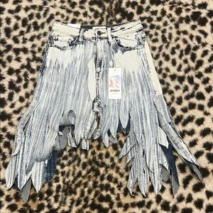 Fringe Denim Short by Aphrodite NWT